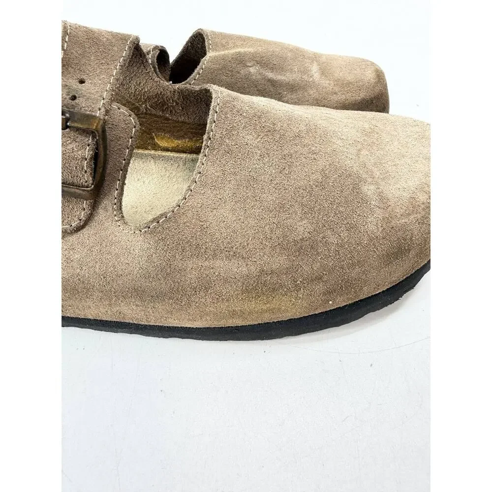 White Mountain Italy Leather Clogs Mules Beige Women’s Size 10M Comfort